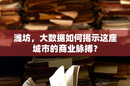 潍坊，大数据如何揭示这座城市的商业脉搏？