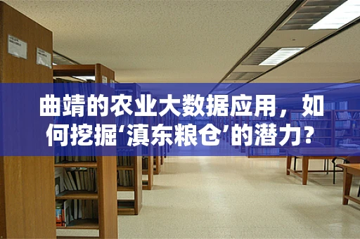 曲靖的农业大数据应用，如何挖掘‘滇东粮仓’的潜力？