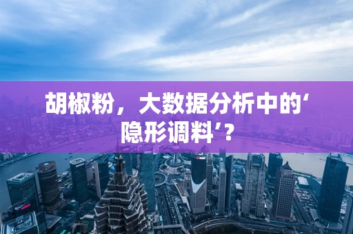 胡椒粉，大数据分析中的‘隐形调料’？