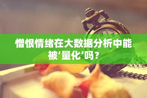 憎恨情绪在大数据分析中能被‘量化’吗？