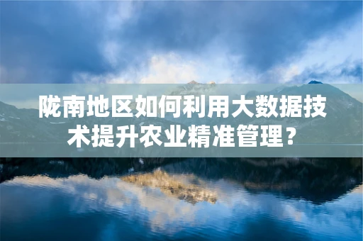 陇南地区如何利用大数据技术提升农业精准管理？