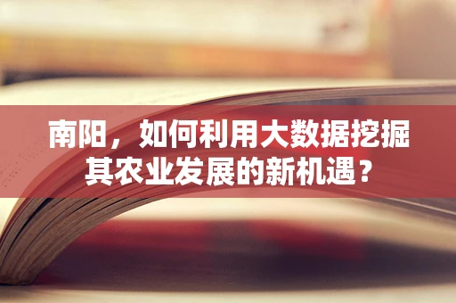 南阳，如何利用大数据挖掘其农业发展的新机遇？