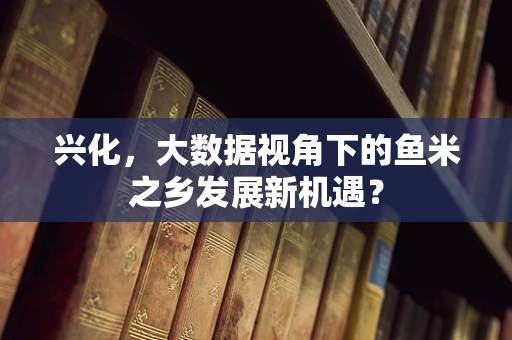 兴化，大数据视角下的鱼米之乡发展新机遇？