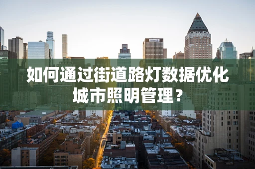 如何通过街道路灯数据优化城市照明管理？