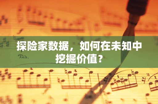 探险家数据，如何在未知中挖掘价值？