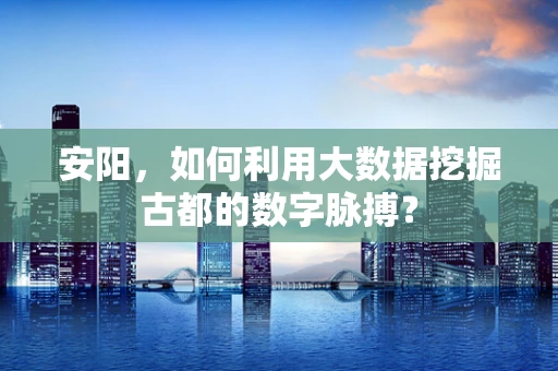 安阳，如何利用大数据挖掘古都的数字脉搏？