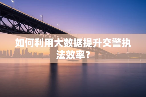 如何利用大数据提升交警执法效率？