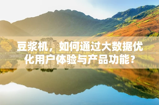 豆浆机，如何通过大数据优化用户体验与产品功能？