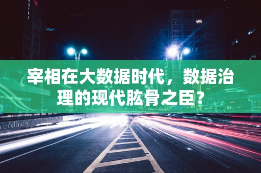 宰相在大数据时代，数据治理的现代肱骨之臣？