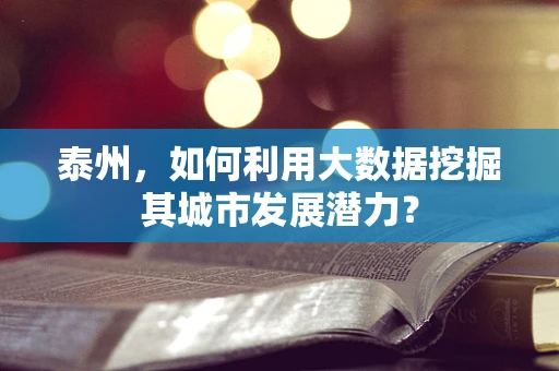 泰州，如何利用大数据挖掘其城市发展潜力？