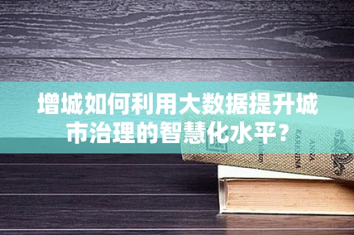 增城如何利用大数据提升城市治理的智慧化水平？